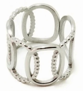 Anillo de acero quirurgico circulos lisos y calados